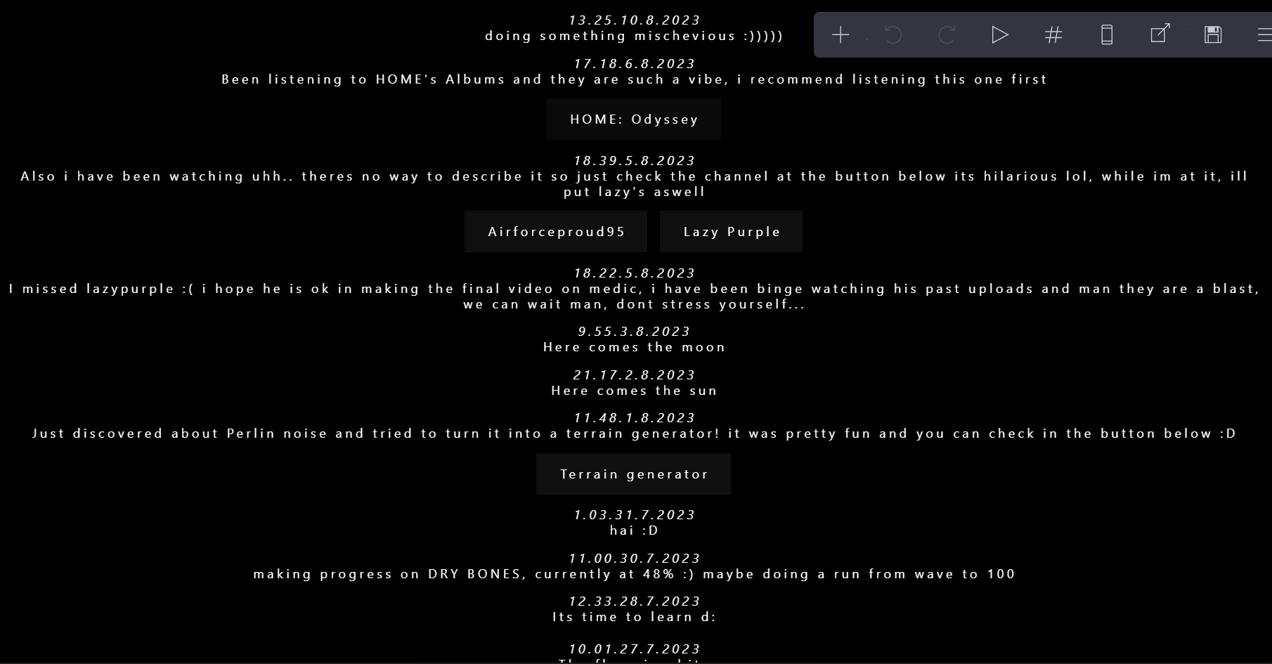 part of the carrd logs